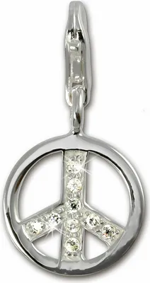 Produktbild von SilberDream Charm Armband Anhänger Peace Zirkonia 925 Echt Silber FC249W