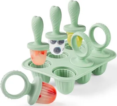 Produktbild von Silikon Eisformen für Kinder, 6X 17ML Mini Baby Eisformen Eis am Stiel mit Beißring Stiel für Kleine Hände, BPA Frei Babybrei Eiswürfelform Popsicle Kleinkind Eisförmchen
