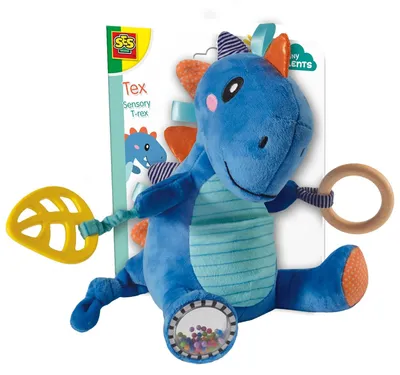 Produktbild von SES Creative Tiny Talents 13201 Tex Sensory T-Rex, Kuscheliger Lern-Dinosaurier für Babys, Dinosaurier, 0,2 Jahr(e)