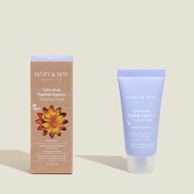 Image de Mary & May - Calendula Peptide Ageless Sleeping Mask - Masque de nuit aux peptides et à l'extrait de calendula - 30 g