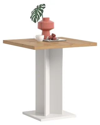 Produktbild von xonox.home Esstisch Gustav weiß/ Artisan Eiche Nachbildung B/H/T: 70x76x70 cm