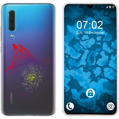 Produktbild von PhoneNatic Case kompatibel mit Huawei P30 Silikon-Hülle Floral Fuchs M1-5