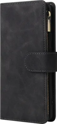 Produktbild von Mobigear Zipper  Samsung Galaxy A51 Hülle Klapphülle Geldbörse - Schwarz