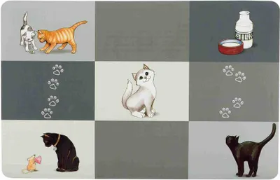 Produktbild von TRIXIE Napfunterlage Patchwork Cat, 44 x 28 cm, grau