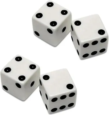 Productafbeelding van Set van 4 Donkergekleurde Dobbelstenen voor Backgammon en Bordspellen