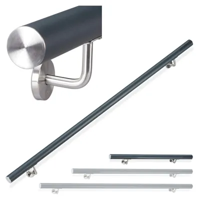 Aluminium-Trapleuning rund, 100 cm, Ø 42 mm, anthrazit