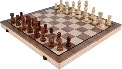 Imagen del producto de Juego de ajedrez de madera, 3 en 1, que incluye backgammon, damas y un juego de ajedrez plegable. Ideal para llevar de viaje, con piezas de ajedrez incluidas. Juegos de mesa con piezas de ajedrez