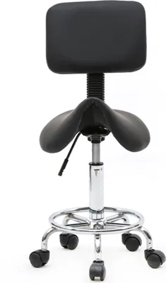 Produktbild von FCH Verstellbarer Massagehocker in Sattelform mit Rückenlehne, schwarz