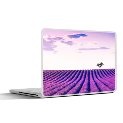 Produktbild von MuchoWow® Laptop Aufkleber Sticker Cover Lavendel - Bäume - Lila - Blumen 31x22.5 cm - Laptop-Deko