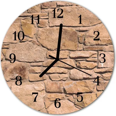 Produktbild von Glasuhr Wanduhr Küchenuhr Echt-Glas 30fi cm Steinen braun