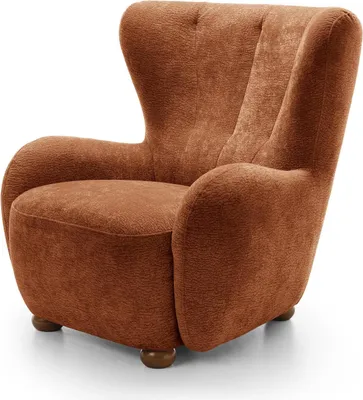 Immagine prodotto di FURNLUX Poltrona Ciro Arancione e Marrone 88cm / Colore principale: Arancione / Dimensioni: 88 x 91 x 100 cm