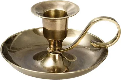 Produktbild von Handleuchter Klassik Kerzenhalter Höhe 5cm Messing Gold Antik Kerzen Bis Ø2cm