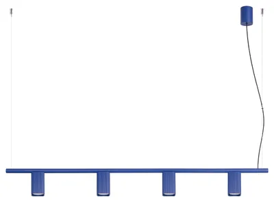 Productafbeelding van Kroonluchter RAYO 4 ultramarijn 4xGU10 10W aluminium 208x6x122cm Sollux Lighting