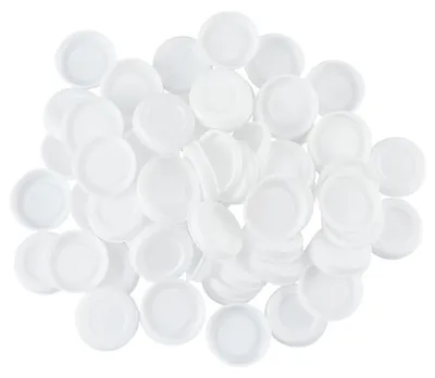 100 Versandhülsen-Endkappen, 54 mm, Kunststoff, weiß