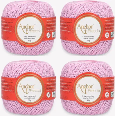 Obrázok produktu pre 4x priadza Anchor Freccia 12 – mercerizovaná bavlnená priadza na jemné háčkovanie (farba 00103)