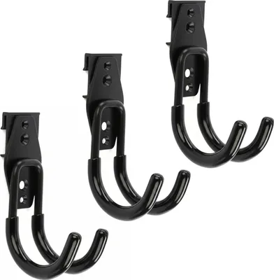 Immagine prodotto di Set di 3 ganci da parete per utensili di BOTLE, ganci per utensili, per utensili elettrici, a forma di U 7 cm, stabili con rivestimento in PVC, per garage, capanni, ganci per abiti e rulli per verniciatura, ganci doppi, portata fino a 40 kg