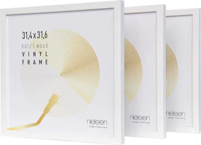 Produktbild von nielsen 3er SET Holz Schallplatten Rahmen Vinyl, doppel LP-Rahmen Vinyl, 31,4x31,6 cm, Deckend Weiß, Langspielplatten-Rahmen