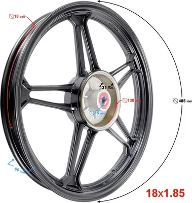 Produktbild von Hinterradfelge 18-1,85 mit Trommelbremse für Fighter 2 Moped, Aluminium