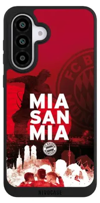 Produktbild von NIVOCASE Handyhülle für Samsung Galaxy A56 5G  Hülle NIVOpure Case Schwarz FC Bayern München FCB Mia San Mia