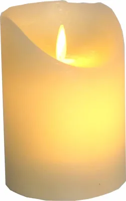 Produktbild von LED echtwachs Stumpenkerze weiß Höhe 10 cm mit Einschaltautomatic + Timer