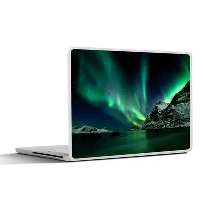 Produktbild von MuchoWow® Laptop Aufkleber Sticker Cover Nordlichter - Strand - Norwegen 36.5x27.5 cm - Laptop-Sticker