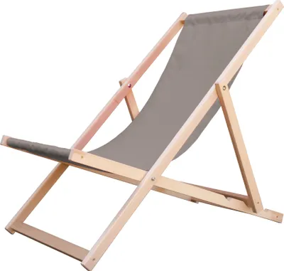 Produktbild von Liegestuhl Strandliege Sonnenliege Gartenliege Holz Liege Holzstrandliege 120kg Beige