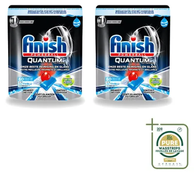 Produktbild von 2 x Finish Powerball Quantum Ultimate Geschirrspültabs - Ontvetter - Vorratspackung - 2 Stücke