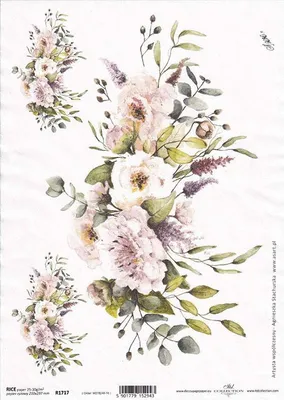 Immagine prodotto di ITD carta di riso per decoupage, fiori di campo, peonia R1717