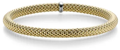 Produktbild von Himbeer-Armband Armreif Armschmuck elastisch 5mm 750 Gold Gelbgold für Damen