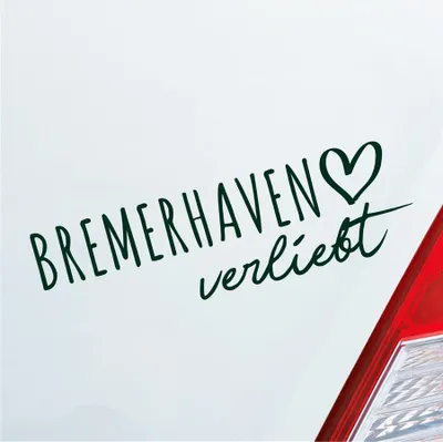 Produktbild von Auto Aufkleber Bremerhaven verliebt Herz Stadt Heimat Liebe Car 19x6 cm Dunkelgrün Sticker Heckscheibenaufkleber