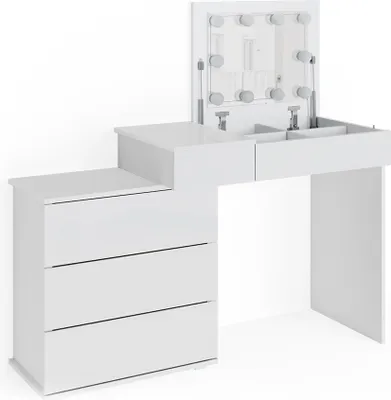 Produktbild von Vicco Schminktisch Lotos, 117 cm mit LED Beleuchtung, Weiß