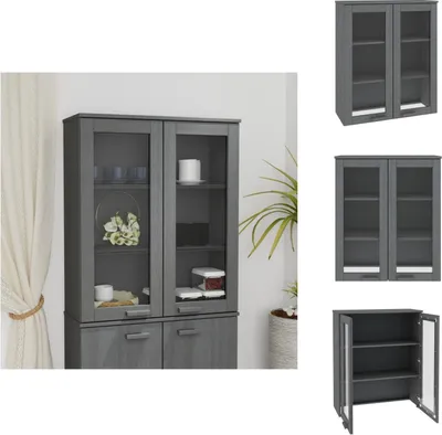Produktbild von vidaXL Highboard-Oberteil HAMAR Dunkelgrau 85x35x100 cm Massivholz -  Sideboards