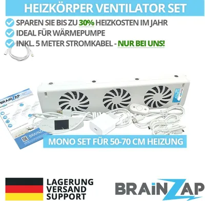 Produktbild von Heizkörper Ventilator - Radiator Fan Heizung Lüfter Verstärker Booster Mono-Set für 50-70 cm Heizung