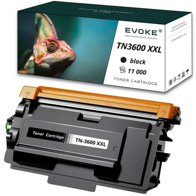 Productafbeelding van Evoke tonercartridges voor Brother-printers, type TN-3600 XXL, zwart, 11.000 pagina's, compatibel met HL-L5210DW, HL-L6210DW, MFC-L5710DW, DCP-L5510DW