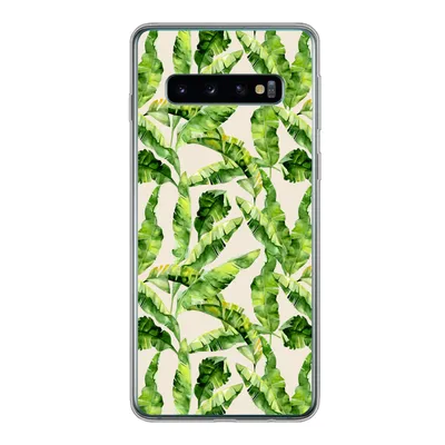 Produktbild von MuchoWow® Handyhülle Schutzhülle Hülle für Samsung Galaxy S10 Palmenblatt - Muster - Tropisch Silikon Softcase Handy Hülle - Handytasche