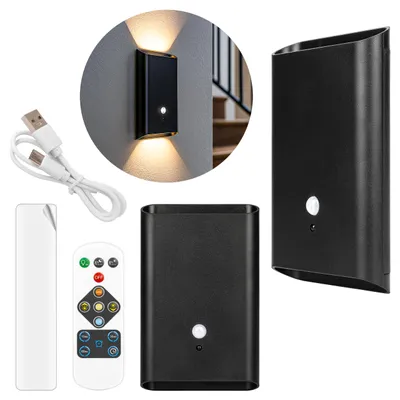 Produktbild von MasterLED Wandleuchte – 160×100×25 mm – 3000/4000/6500K – 250 lm/2,5 W – schwarz – wandleuchte mit bewegungsmelder – wandleuchte akku – TURO