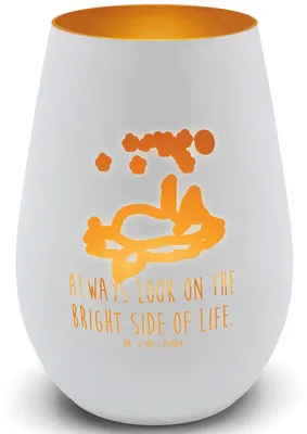 Produktbild von Mr. & Mrs. Panda Laterne Fuchs Sterne - Weiß - Geschenk, Optimistisch, Windlicht Glas, Kerzenglas, Spruch Positiv, Mond, Kerzenhalter, Teelichthalter