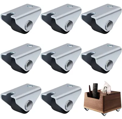 Image de 8 petites roulettes pour meubles - Pour déplacer les meubles - Roulettes pour armoires - Mini-roulettes sphériques pour meubles - Diamètre : 15 mm - Capacité de charge : 30 kg