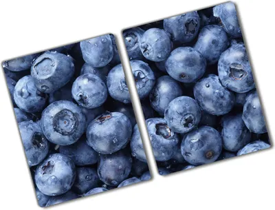Produktbild von Tulup Glas Herdabdeckplatte - 2x40x52 cm - Glaskeramikkochfeld-Abdeckung Spritzschutz Glasabdeckplatte Kochplattenabdeckung und Schneidebrett - Zweiteilig - Essen & Getränke - Blaubeeren - Blau