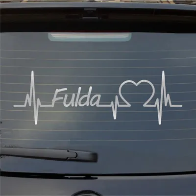 Produktbild von Heckscheibenaufkleber Fulda Herzschlag Puls Fluss Wasser Liebe 55x17 cm Silber Auto Aufkleber Sticker