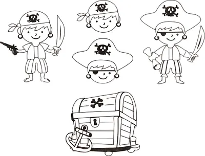Produktbild von Schrumpffolienbögen mit Piratenmotiven, 4 Stück
