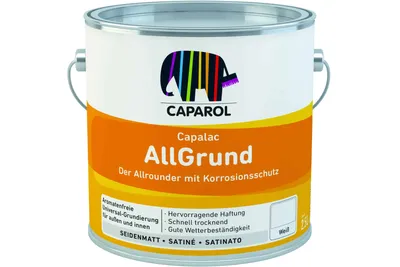 A white metal can of paint with an orange label.
