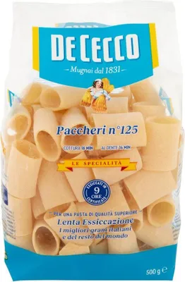 Produktbild von 8x Pasta De Cecco Le specialita' 100% Italienisch Paccheri N°125 Nudeln 500g + Italian Gourmet Polpa 400g