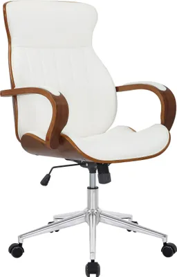 Produktbild von CLP Bürostuhl ergonomisch Melilla Höhenverstellbar und Drehbar walnuss/weiß