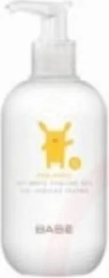A white bottle with a pump dispenser, featuring a yellow cartoon character.
