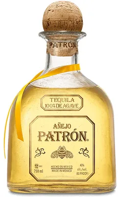 Imagen del producto de PATRÓN Añejo Premium, tequila, 40% Vol., 70 cl/700 ml, elaborado con 100% de agave azul de la mejor calidad, destilado a mano en México en pequeños lotes, añejado en barricas de roble durante más de 12 meses, perfecto para margaritas