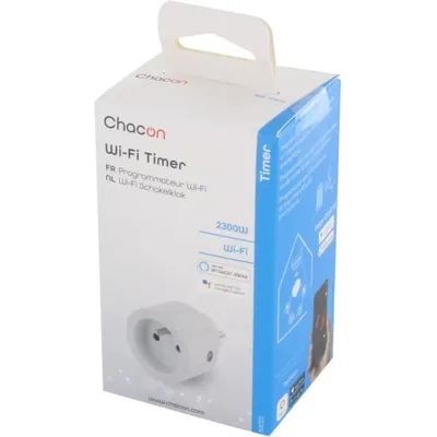 Produktbild von Smarte Steckdose, CHACON, WLAN Programmierer, On/Off, 10 A, FR, Weiß