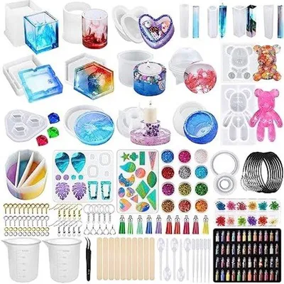 Produktbild von PromoHome® Epoxidharz Gießform Set - 18 Stück Silikonformen für DIY Schmuck
