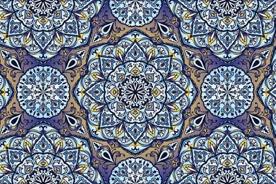 Produktbild von Mandala Terrassenteppich aus Vinyl 120x180