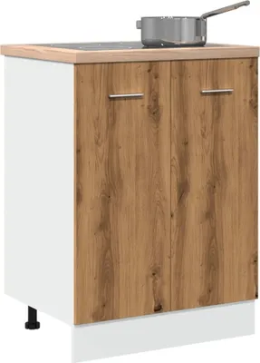 Produktbild von "2026 Promotion" Buffetschrank Küche, Unterschrank, Lyon Artisan-Eiche 60x46x81,5 cm Holzwerkstoff - Mehrzweckschrank CC31627